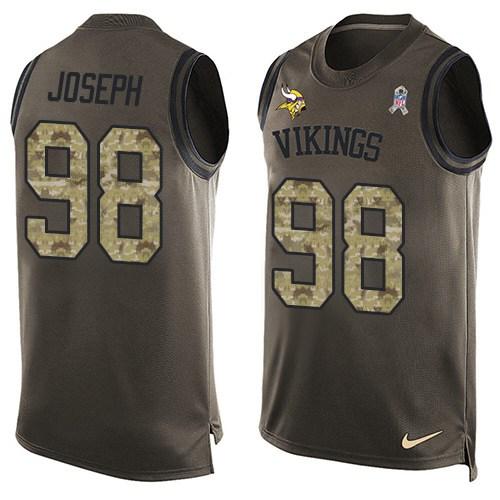 Nike Vikings #98 Linval Joseph Green Men's Stitched NFL Limited Salute To Service Tank Top Jersey Nike Vikings #98 Linval Joseph Green Men's Stitched NFL Limited Salute To Service Tank Top Jersey