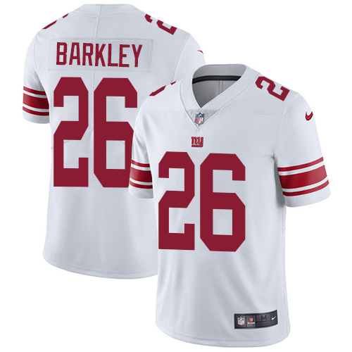 Nike Giants #26 Saquon Barkley White Men's Stitched NFL Vapor Untouchable Limited Jersey