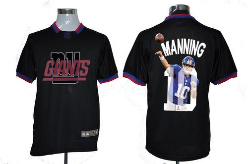 Nike Giants #10 Eli Manning Black Men's NFL Game All Star Fashion Jersey