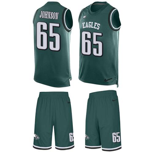 Nike Eagles #65 Lane Johnson Midnight Green Team Color Men's Stitched NFL Limited Tank Top Suit Jersey Nike Eagles #65 Lane Johnson Midnight Green Team Color Men's Stitched NFL Limited Tank Top Suit Jersey