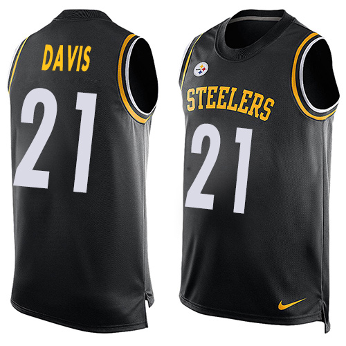 Nike Steelers #21 Sean Davis Black Team Color Men's Stitched NFL Limited Tank Top Jersey