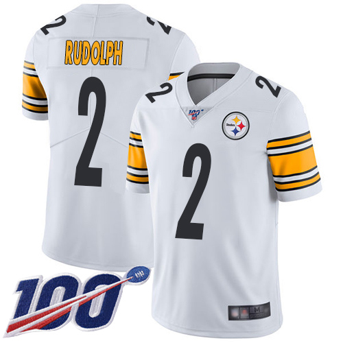 Nike Steelers #2 Mason Rudolph White Men's Stitched NFL 100th Season Vapor Limited Jersey