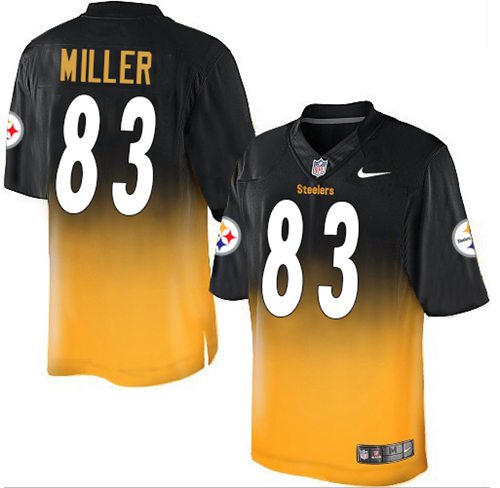 Nike Steelers #83 Heath Miller Black/Gold Men's Stitched NFL Elite Fadeaway Fashion Jersey Nike Steelers #83 Heath Miller Black/Gold Men's Stitched NFL Elite Fadeaway Fashion Jersey