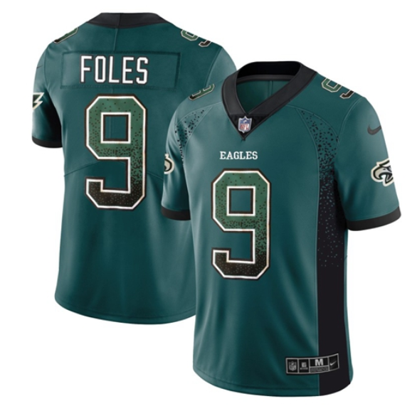 Nike Eagles #9 Nick Foles Midnight Green Team Color Men's Stitched NFL Limited Rush Drift Fashion Jersey