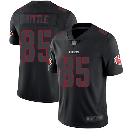 Nike 49ers #85 George Kittle Black Men's Stitched NFL Limited Rush Impact Jersey