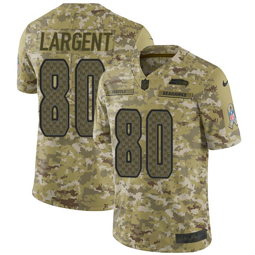 Nike Seahawks #80 Steve Largent Camo Men's Stitched NFL Limited 2018 Salute To Service Jersey Nike Seahawks #80 Steve Largent Camo Men's Stitched NFL Limited 2018 Salute To Service Jersey