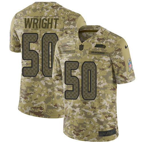 Nike Seahawks #50 K.J. Wright Camo Men's Stitched NFL Limited 2018 Salute To Service Jersey Nike Seahawks #50 K.J. Wright Camo Men's Stitched NFL Limited 2018 Salute To Service Jersey