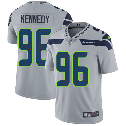 Nike Seahawks #96 Cortez Kennedy Grey Alternate Men's Stitched NFL Vapor Untouchable Limited Jersey