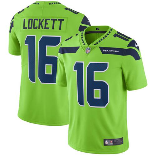 Nike Seahawks #16 Tyler Lockett Green Men's Stitched NFL Limited Rush Jersey