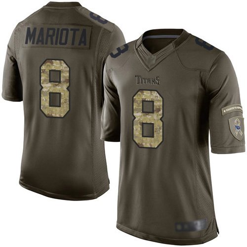 Nike Titans #8 Marcus Mariota Green Men's Stitched NFL Limited 2015 Salute To Service Jersey