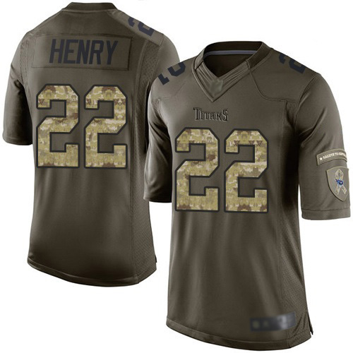 Nike Titans #22 Derrick Henry Green Men's Stitched NFL Limited 2015 Salute To Service Jersey