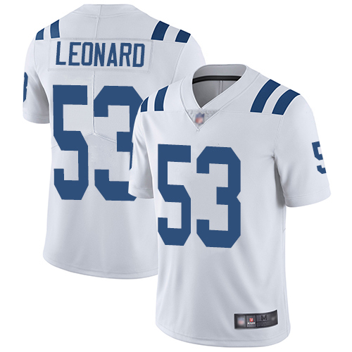 Men's Colts #53 Darius Leonard Royal White Vapor Untouchable Limited Stitched NFL Jersey
