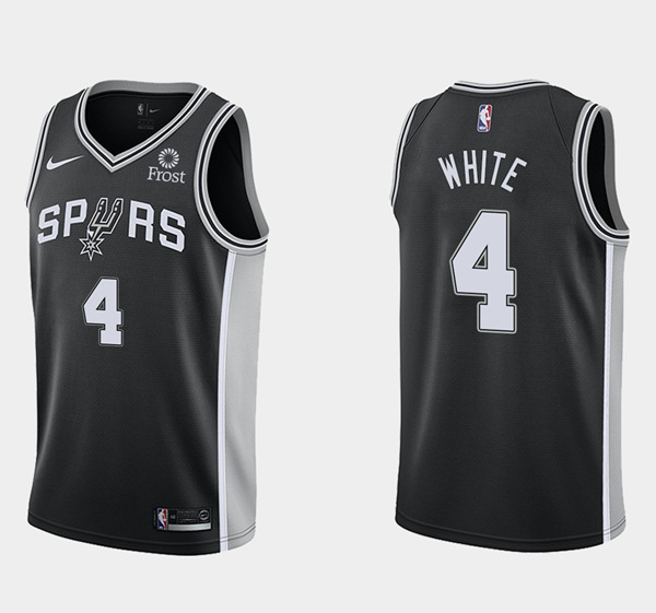 Men's Black San Antonio Spurs #4 Derrick White Icon Edition Icon Edition Stitched Jersey