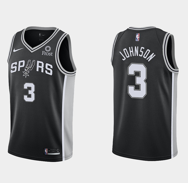 Men's Black San Antonio Spurs #3 Keldon Johnson Icon Edition Stitched Jersey