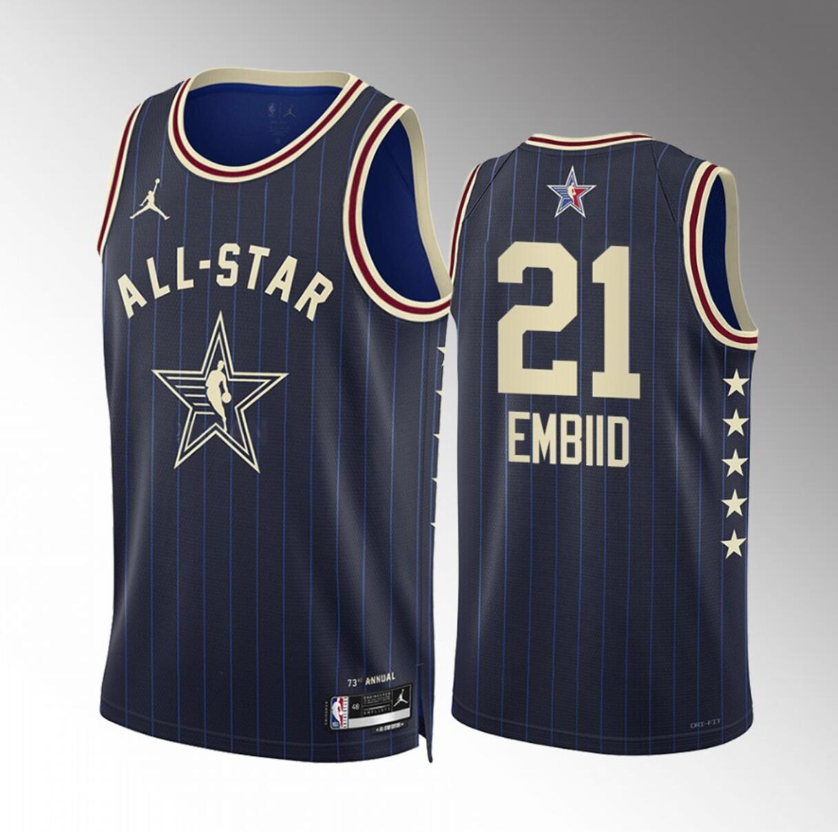 Men's 2024 All-Star #21 Joel Embiid Stitched Navy Basketball Jersey Men's 2024 All-Star #21 Joel Embiid Stitched Navy Basketball Jersey
