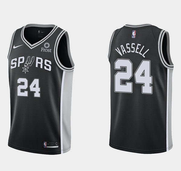 Men's Black San Antonio Spurs #24 Devin Vassell Icon Edition Stitched Jersey