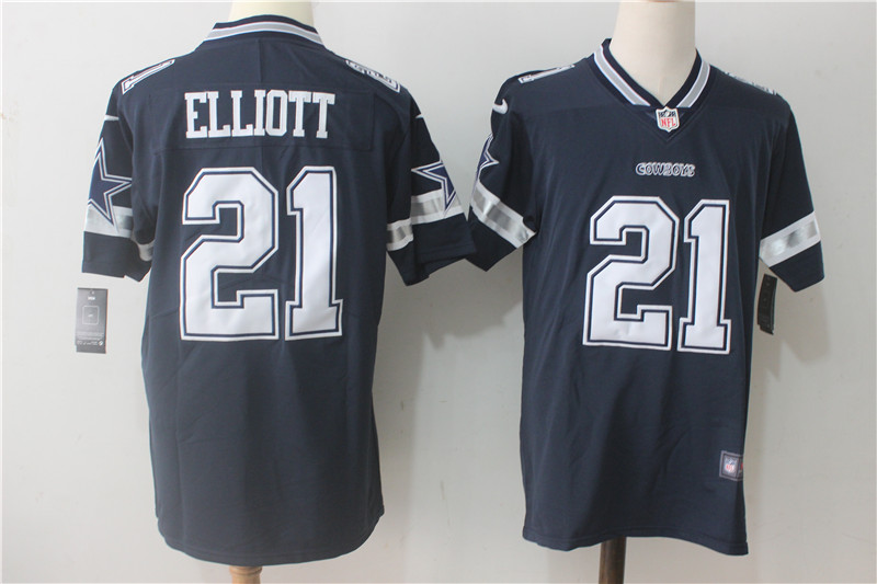 Men's Dallas Cowboys #21 Ezekiel Elliott Navy Blue Team Color Stitched NFL Vapor Untouchable Limited Jerse