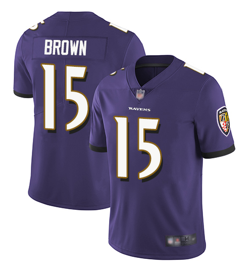 Men's Baltimore Ravens #15 Marquise Brown Black Vapor Untouchable Limited NFL Jersey