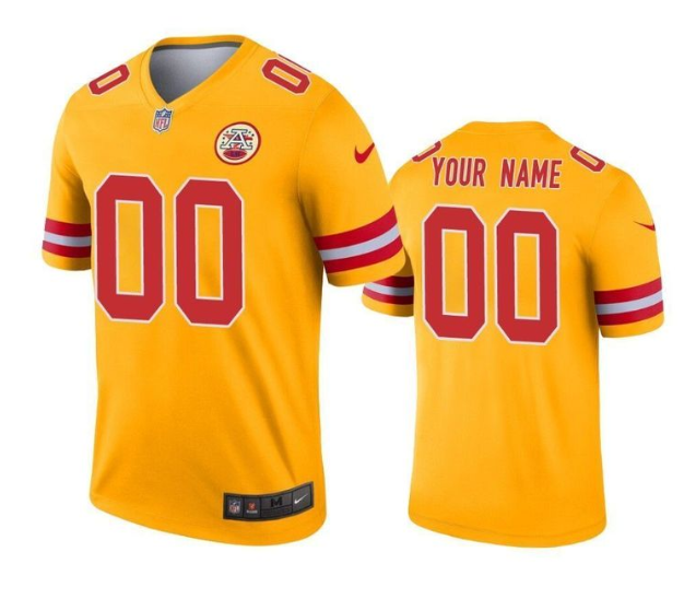Men's Kansas City Chiefs ACTIVE PLAYER Custom Gold Inverted Legend Stitched Jersey Men's Kansas City Chiefs ACTIVE PLAYER Custom Gold Inverted Legend Stitched Jersey