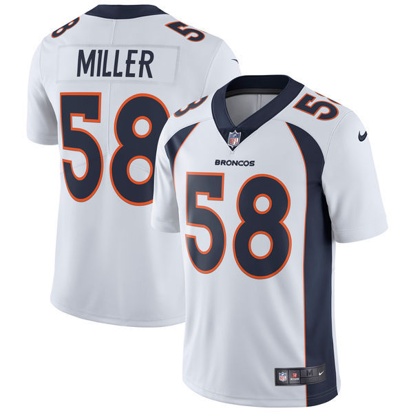 Men's Denver Broncos #58 Von Miller White Vapor Untouchable Limited Stitched NFL Jersey
