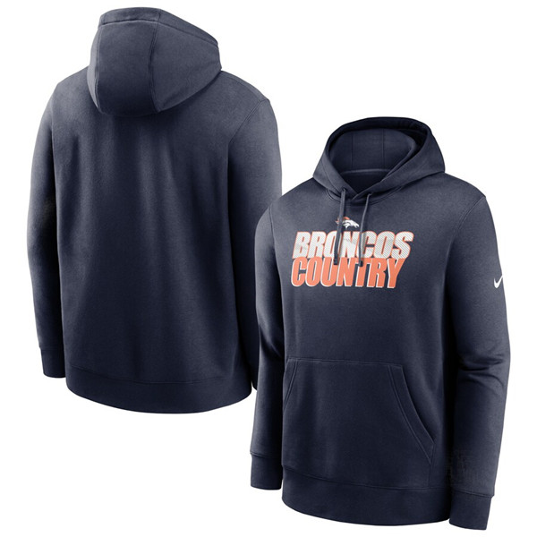 Men's Denver Broncos Navy Fan Gear Local Club Pullover Hoodie