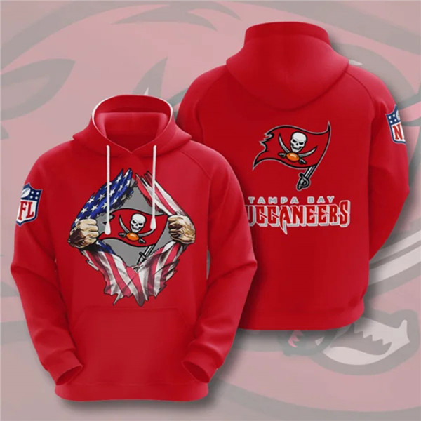 Men's Tampa Bay Buccaneers Red NFL 3D Trending T-Shirt Hoodie