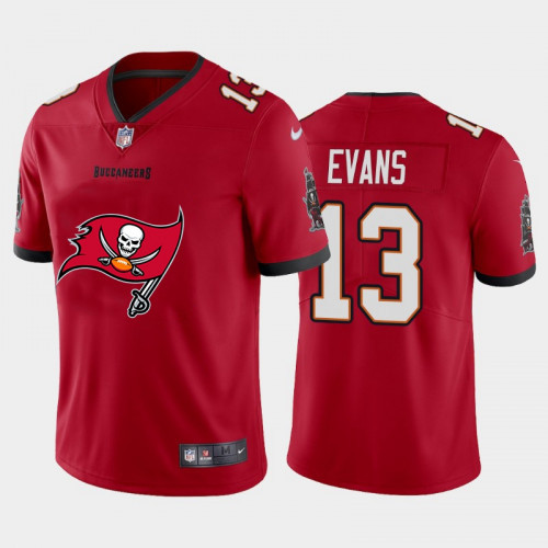Men's Tampa Bay Buccaneers #13 Mike Evans Red 2020 Team Big Logo Limited Stitched Jerseymited Stitched Jersey