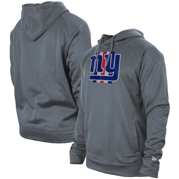 Men's New York Giants Gray New Era Training Camp Raglan Pullover Hoodie