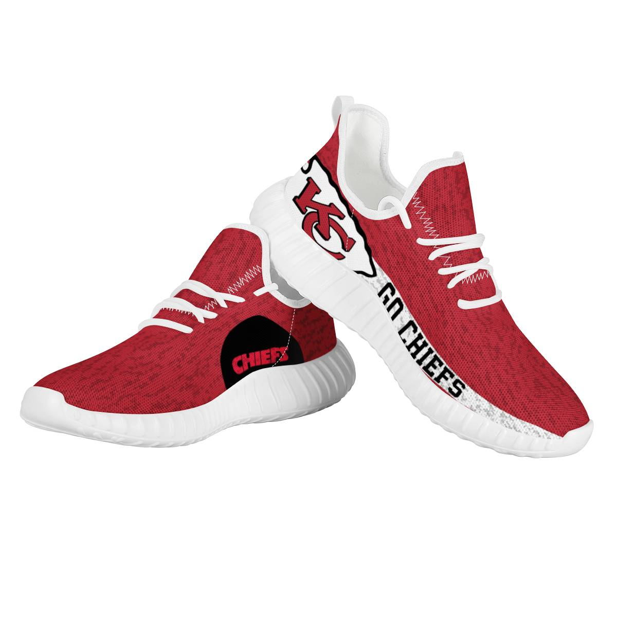 Women's Kansas City Chiefs Mesh Knit Sneakers/Shoes 005