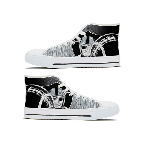 Women's Las Vegas Raiders High Top Canvas Sneakers 006