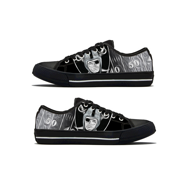 Women's Las Vegas Raiders Low Top Canvas Sneakers 002