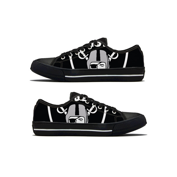 Women's Las Vegas Raiders Low Top Canvas Sneakers 005 Women's Las Vegas Raiders Low Top Canvas Sneakers 005