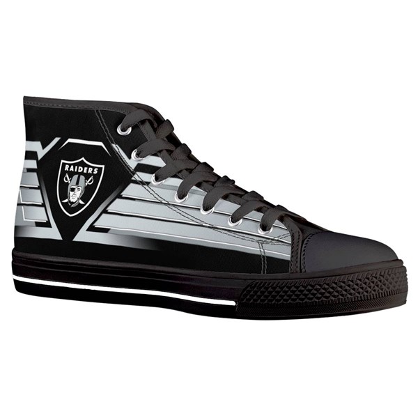 Women's Las Vegas Raiders High Top Canvas Sneakers 004 Women's Las Vegas Raiders High Top Canvas Sneakers 004