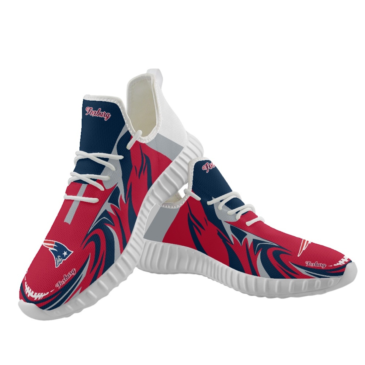 Women's New England Patriots Mesh Knit Sneakers/Shoes 021 Women's New England Patriots Mesh Knit Sneakers/Shoes 021