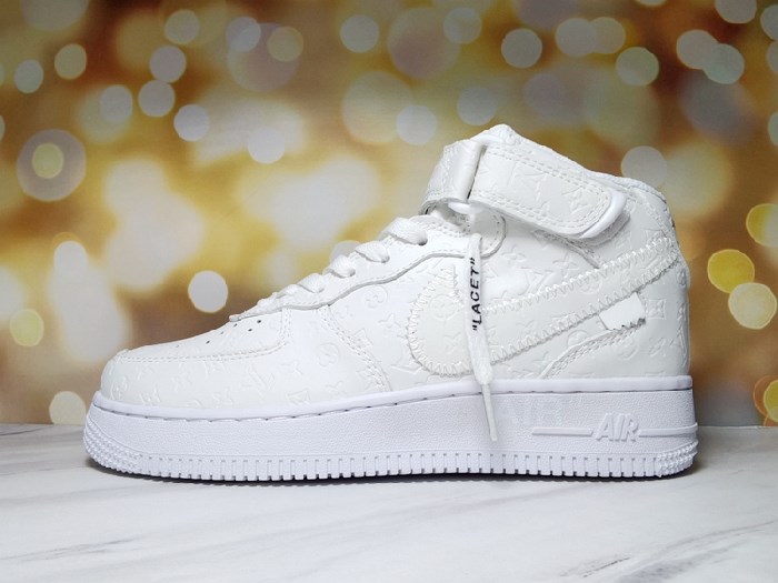Women's Air Force 1 High Top White Shoes 0119