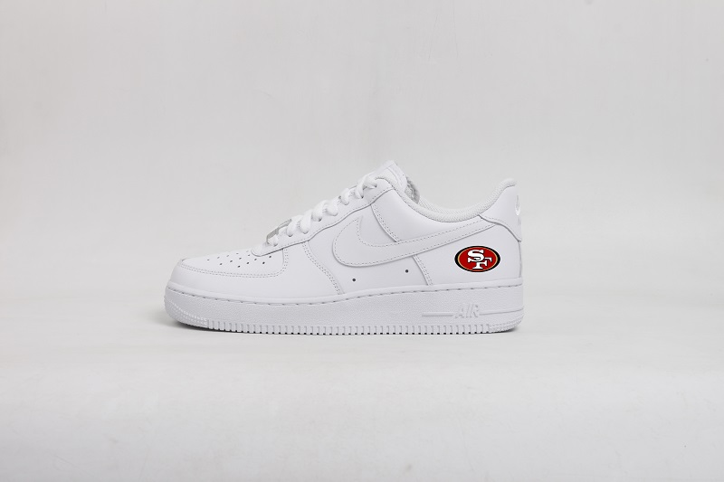 Women's San Francisco 49ers Air Force 1 White Shoes 001