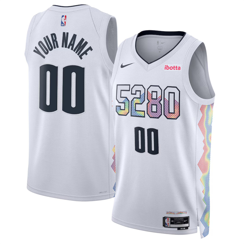 Women's Denver Nuggets Custom White Stitched Basketball Jersey