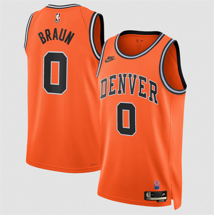 Men's Denver Nuggets #0 Christian Braun Orange 2026/27 Classic Edition Stitched Basketball Jersey