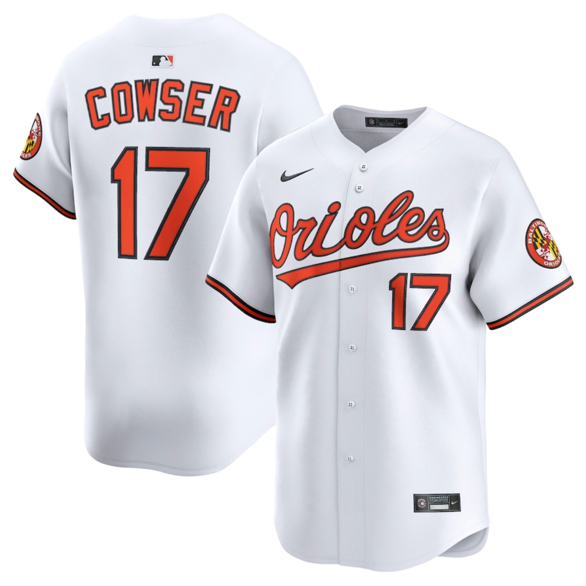 Men's Baltimore Orioles #17 Colton Cowser White 2025 Home Limited Stitched Baseball Jersey Men's Baltimore Orioles #17 Colton Cowser White 2025 Home Limited Stitched Baseball Jersey