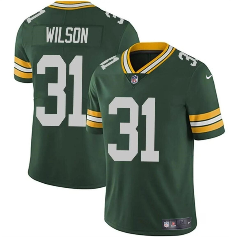 Youth Green Bay Packers #31 Emanuel Wilson Green Vapor Limited Stitched Football Jersey