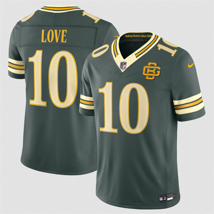 Women's Green Bay Packers #10 Jordan Love Dark Green 2026 Rivalries Collection Limited Stitched Game Jersey(Run Small)