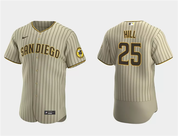 Men's San Diego Padres #25 Tim Hill Tan Flex Base Stitched Baseball Jersey