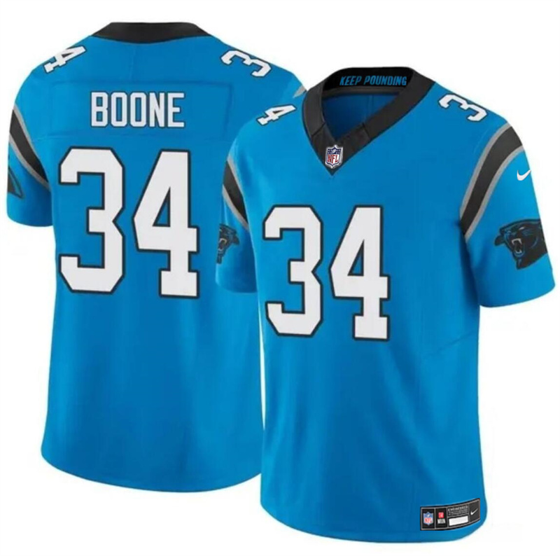 Youth Carolina Panthers #34 Mike Boone Blue 2024 F.U.S.E. Vapor Limited Stitched Football Jersey