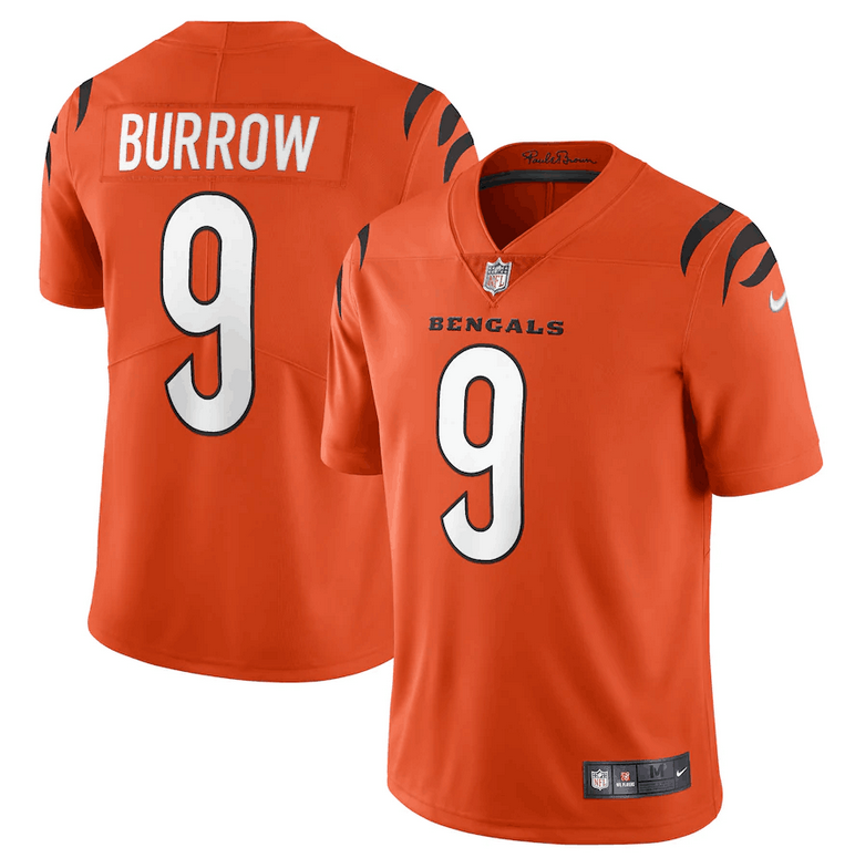 Youth Cincinnati Bengals #9 Joe Burrow 2021 Orange NFL Vapor Untouchable Limited Stitched Jersey