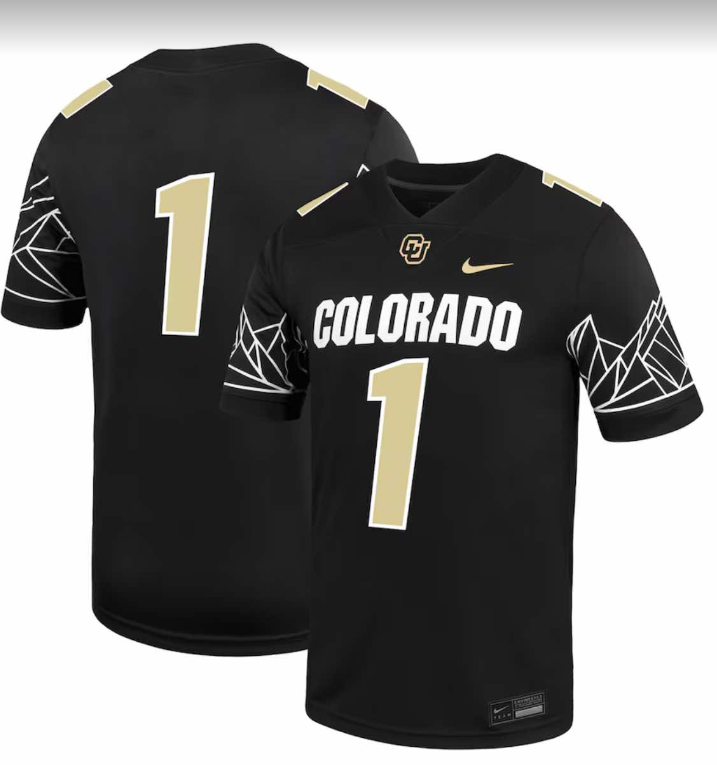 Men's Colorado Buffaloes #1 Black Stitched Football Jersey