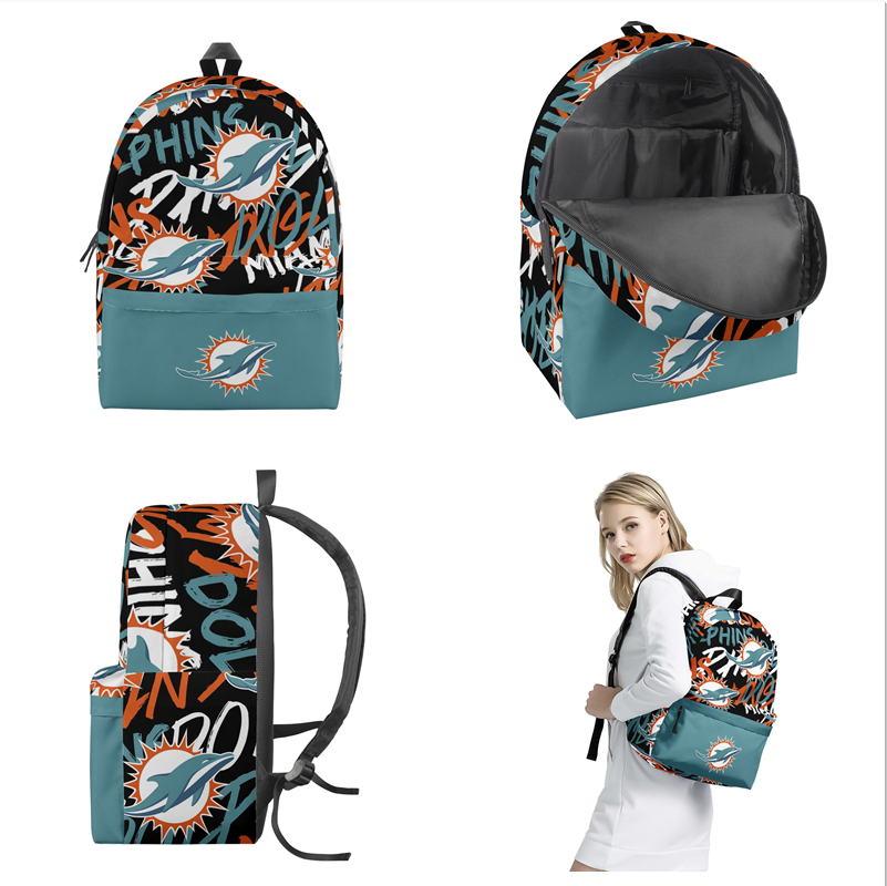Miami Dolphins All Over Print  Polyester Backpack 001