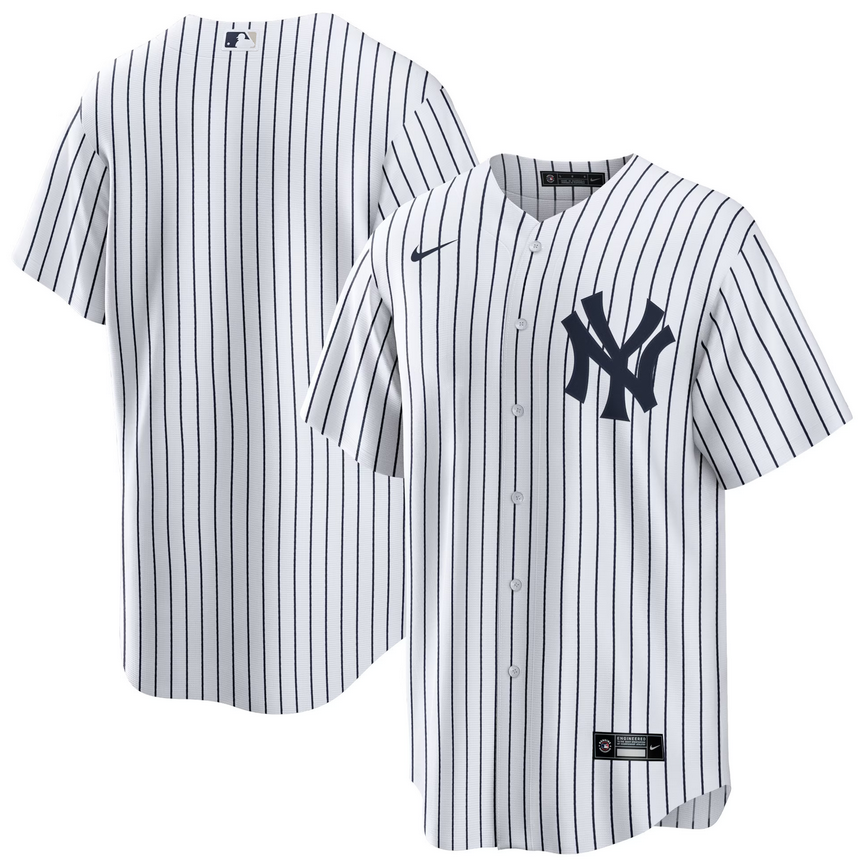 Men's New York Yankees Blank White Cool Base Custom Stitched Baseball Jersey