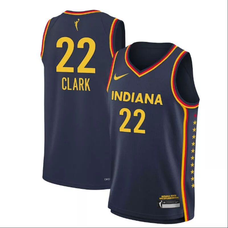 Men's Black Indiana Fever #22 Caitlin Clark Stitched Jersey