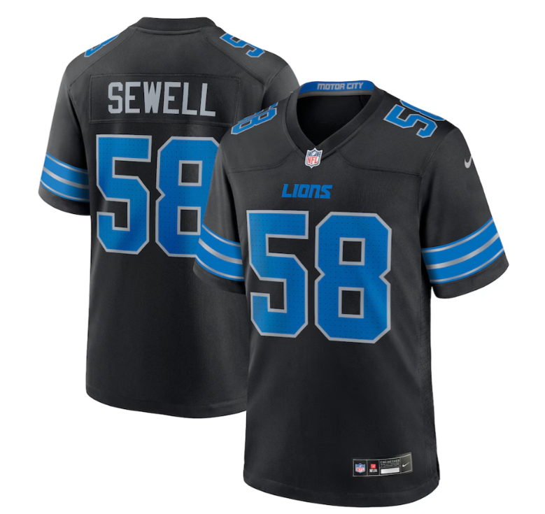 Youth Detroit Lions #58 Penei Sewell Black 2nd Alternate Vapor Limited Stitched Jersey