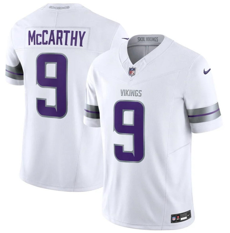 Toddler Minnesota Vikings #9 J.J. McCarthy White F.U.S.E. Winter Warrior Limited Stitched Jersey